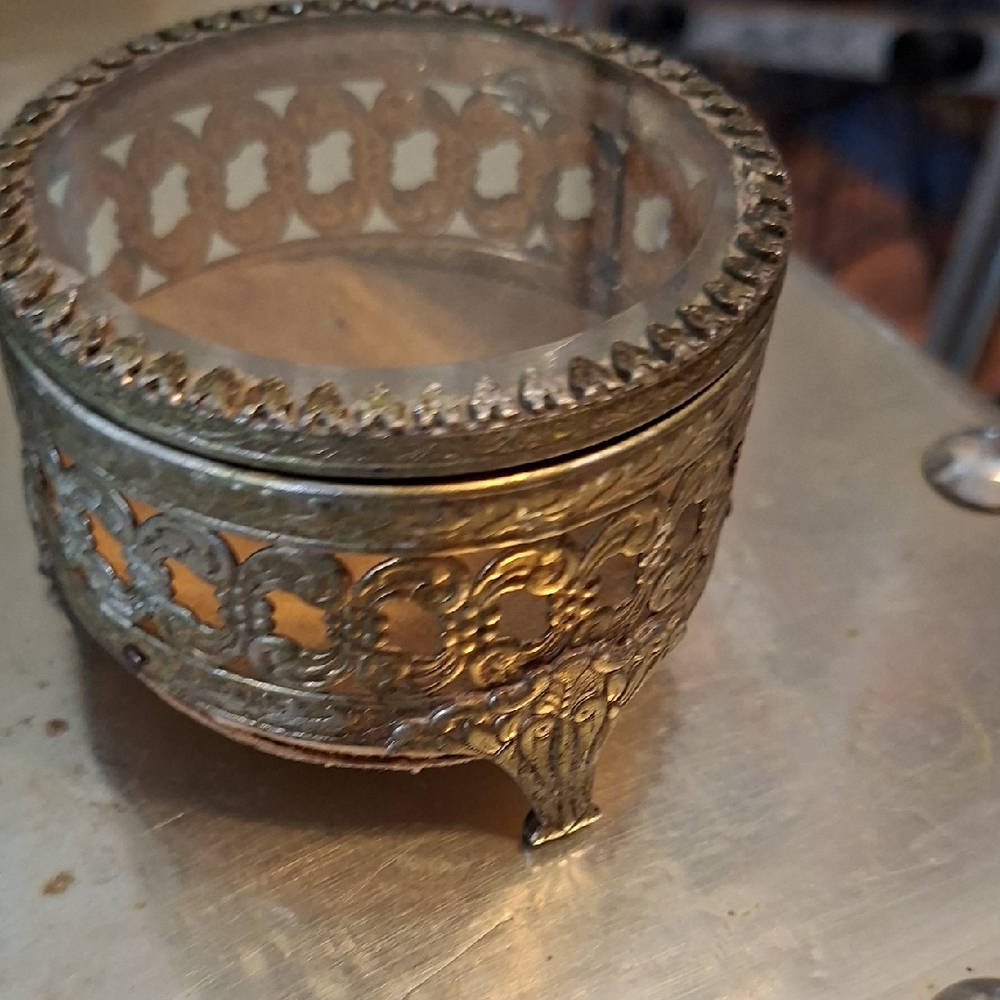Elegant Gold Decorative Glass Box